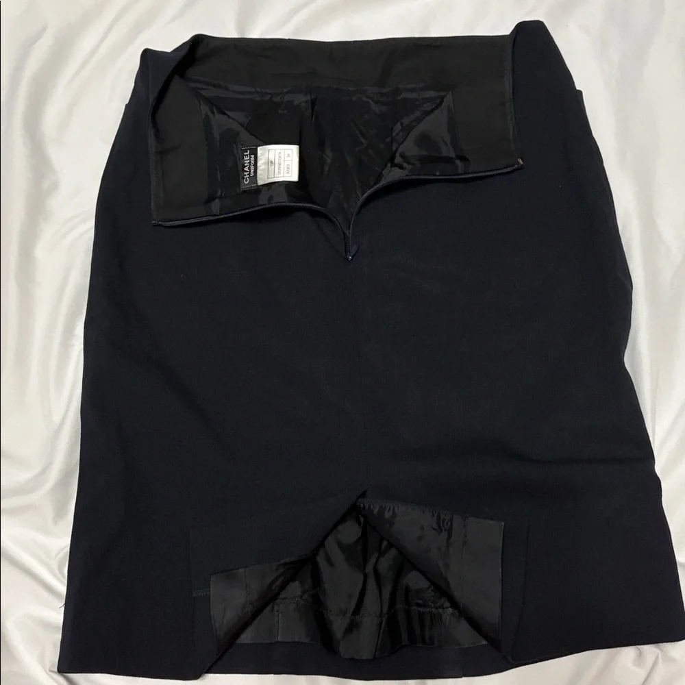 Chanel Uniform Navy Skirt